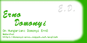 erno domonyi business card
