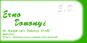 erno domonyi business card